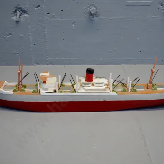 hand painted wooden ship model - unknown freight ship H-130 L-510
