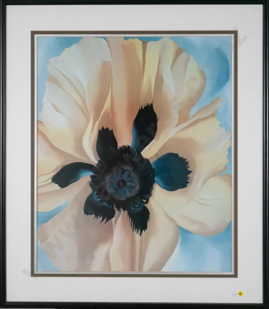 framed Georgia O'Keefe print - red poppy H-650 W-540 Image 1++
