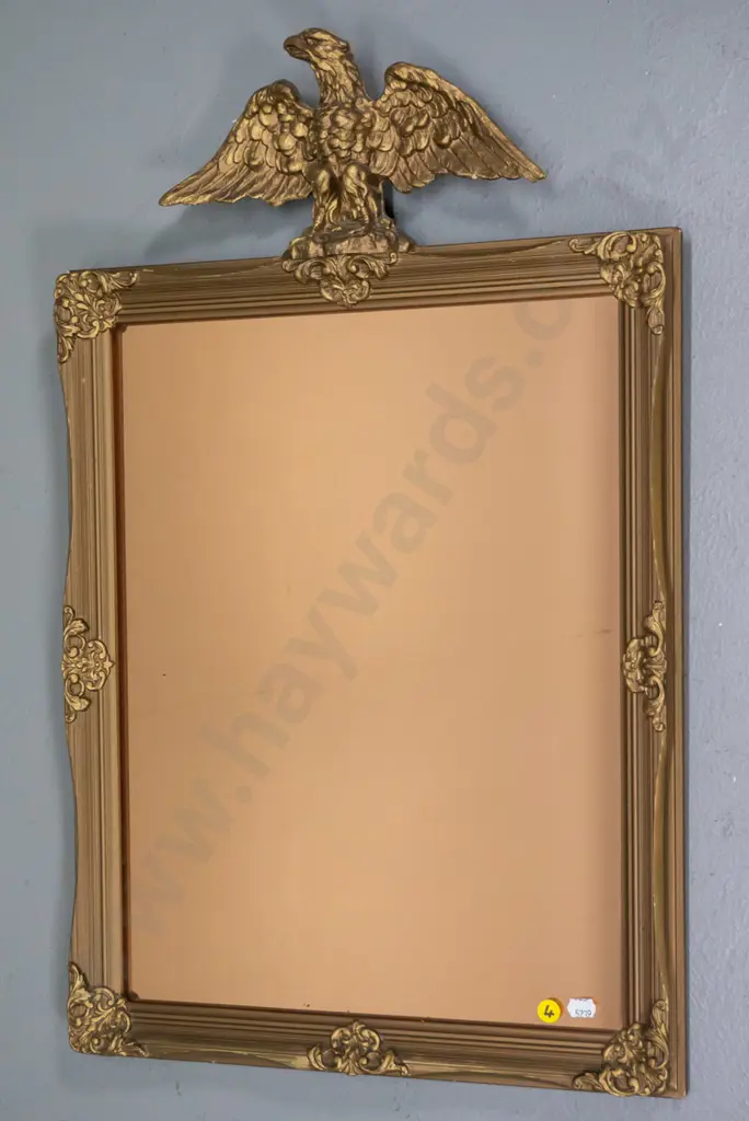 gilt framed amber wall mirror (slight desilvering and damge to frame) H-440 W-340 Image 1++