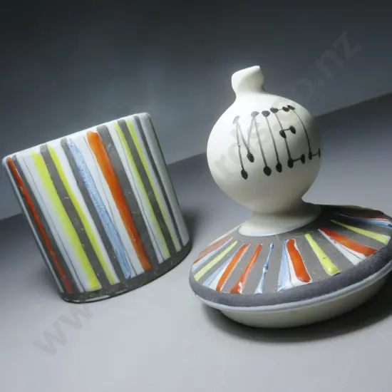 Mid-century Roger Capron of Vallauris, southern France, lidded vessel