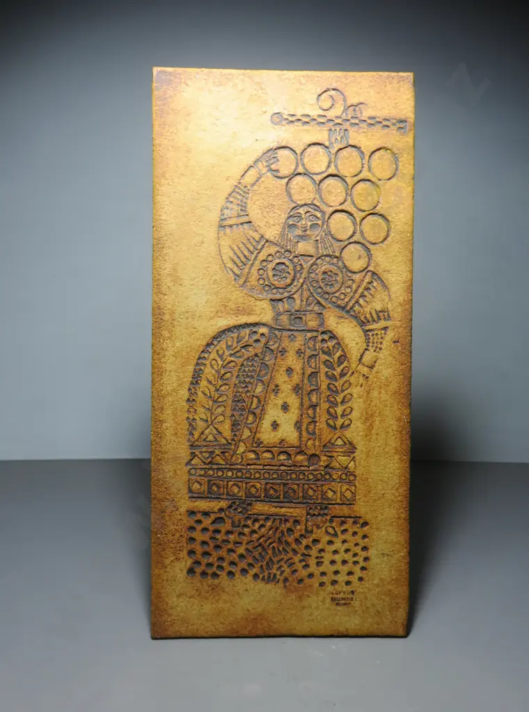 Important mid century Roger Capron Folk Art wall plaque Image 1++