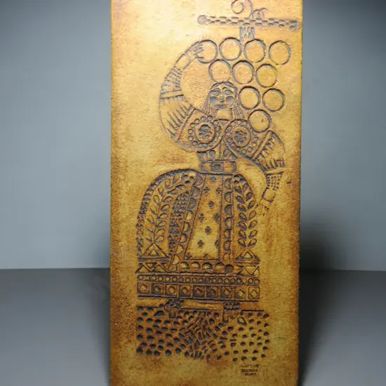 Important mid century Roger Capron Folk Art wall plaque