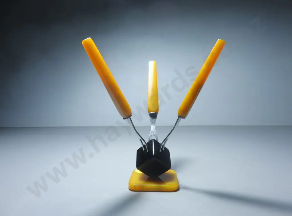 Rostfrei Solingen art deco Bakelite Dice Cocktail Fork Set Image 1++