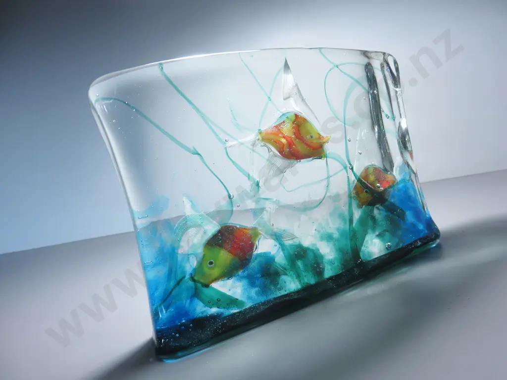 Superb mid-century decorative art glass murano aquarium block Image 1++