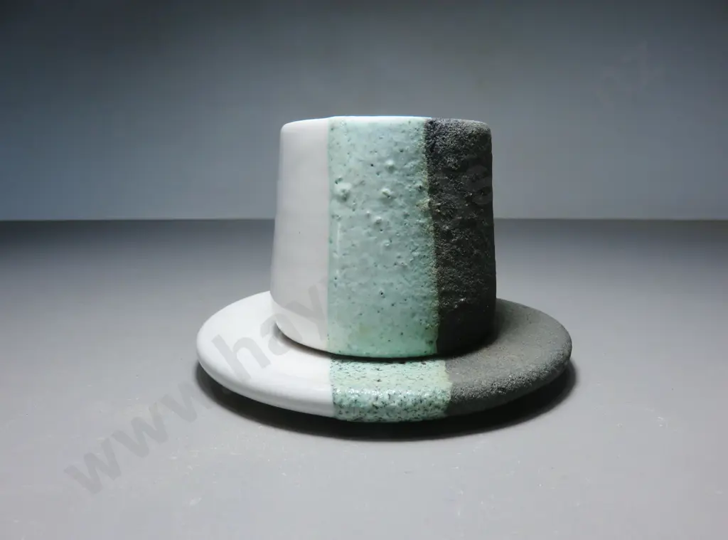 Mid-century Ettore Sottsass designed Bitossi of Italy Beaker and Saucer set Image 1++