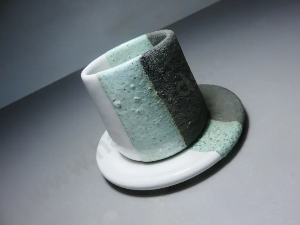 Mid-century Ettore Sottsass designed Bitossi of Italy Beaker and Saucer set Image 1++