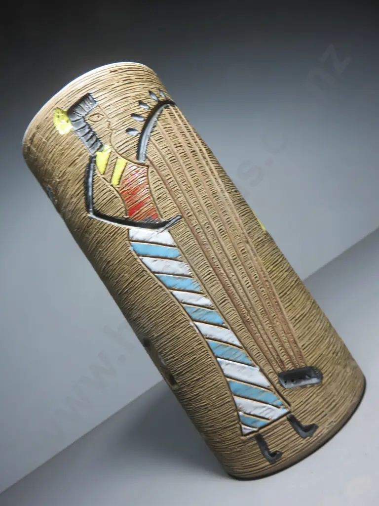 Tall cylindrical mid-century Fratelli Fanciullacci of Italy vase Image 1++