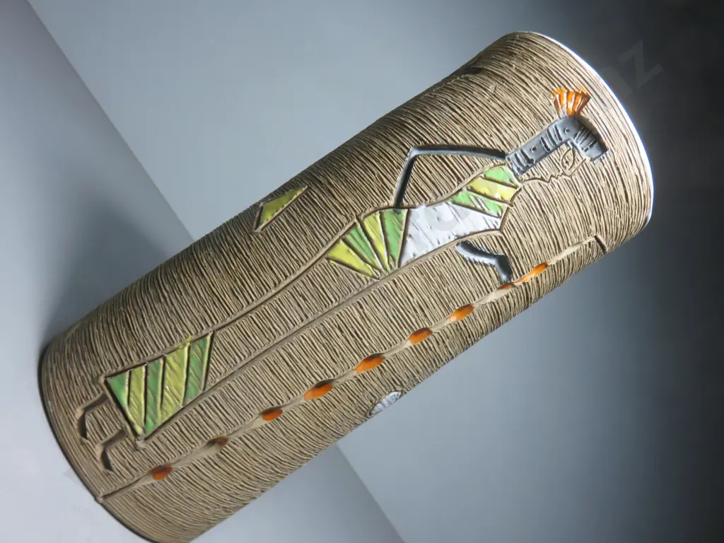 Tall cylindrical mid-century Fratelli Fanciullacci of Italy vase Image 1++