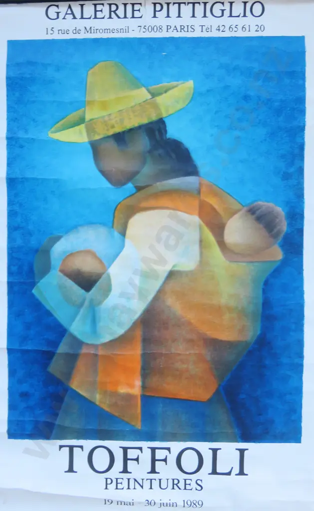 1989 Paris Gallery exhibition print featuring the work of Louis Toffoli Image 1++