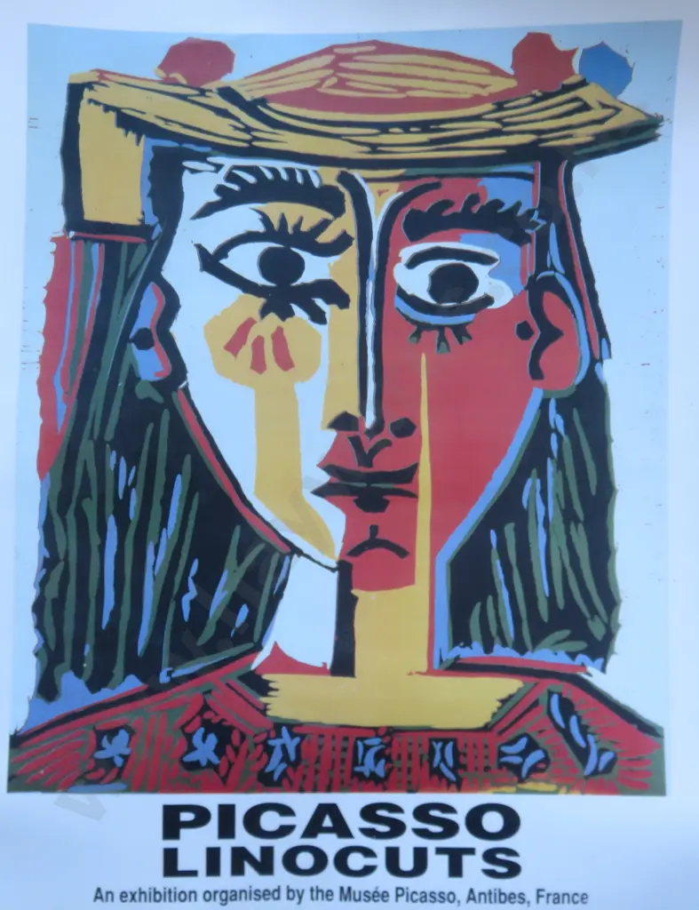 1989 Picasso Linocuts Gallery exhibition poster for the Auckland City Art Gallery Image 1++