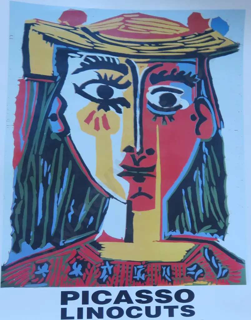 1989 Picasso Linocuts Gallery exhibition poster for the Auckland City Art Gallery Image 1++