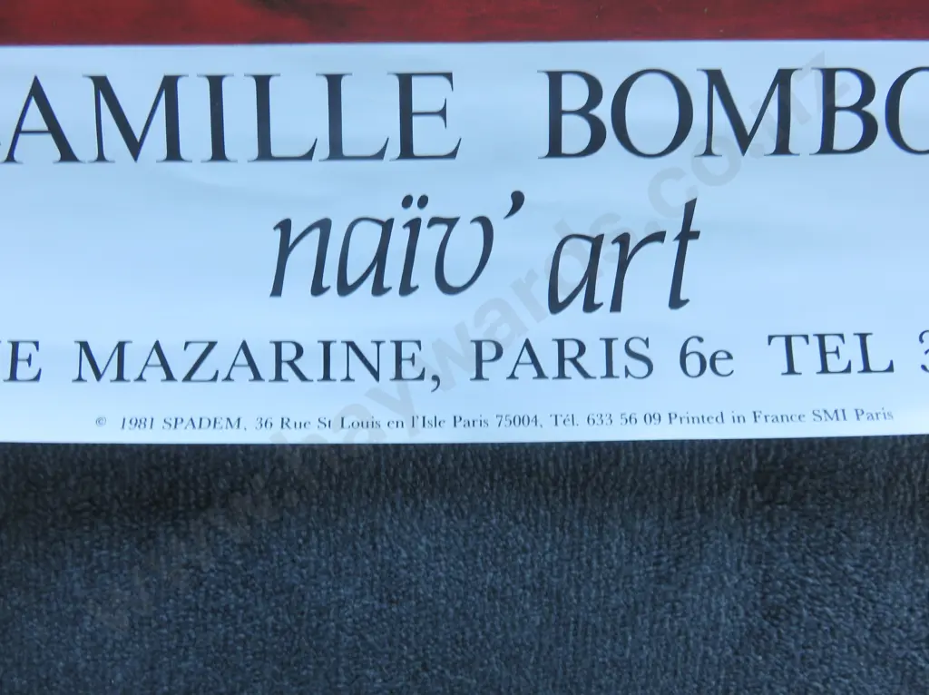 1981 Paris Gallery Exhibition Poster featuring Camille Bombois Image 1++