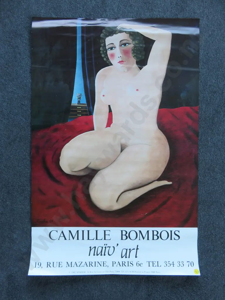 1981 Paris Gallery Exhibition Poster featuring Camille Bombois Image 1++
