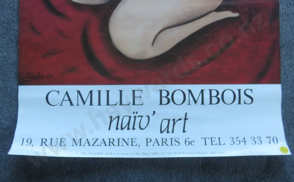 1981 Paris Gallery Exhibition Poster featuring Camille Bombois Image 1++