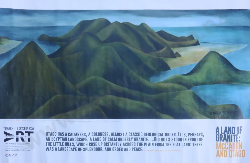 Colin McCahon gallery exhibition poster for the Dunedin public art gallery Image 1++