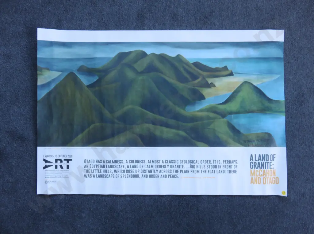 Colin McCahon gallery exhibition poster for the Dunedin public art gallery Image 1++