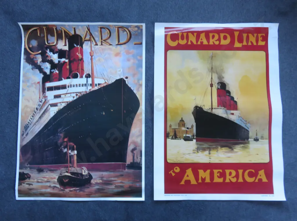 6 large shipping posters featuring period vessels Image 1++