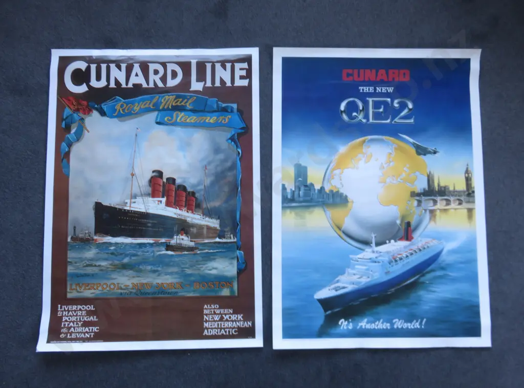 6 large shipping posters featuring period vessels Image 1++