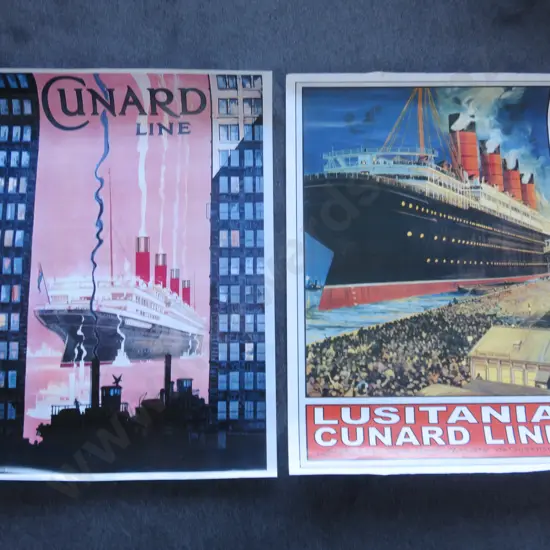 6 large shipping posters featuring period vessels