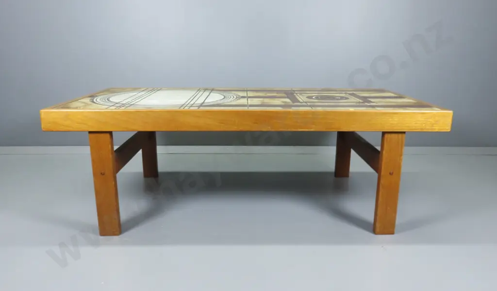 Large Vintage Trioh of Denmark tiled top coffee table Image 1++