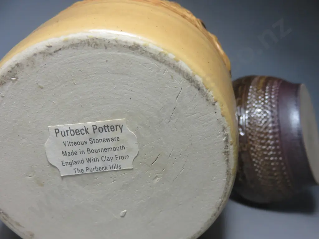 Pair of Purbeck pottery textured Vases Image 1++