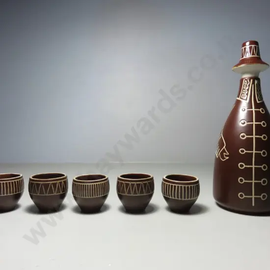 Mid-century Scandinavian decanter service from the finish studio of Arabia