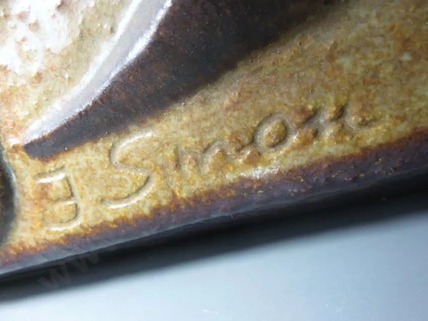 Mid-Century Scandinavian stoneware wall plaque by joseph Simon for the Danish studio Søholm Image 1++