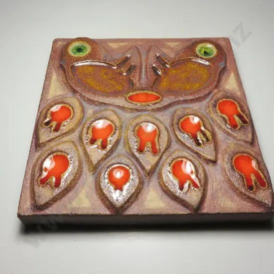 Vintage Scandinavian decorative pottery wall plaque from the Danish studio of Søholm