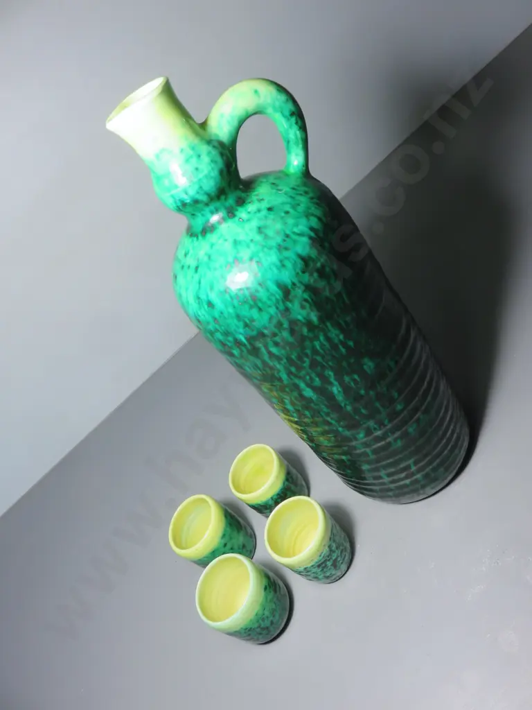 Mid-century Italian pottery drinks decanter set Image 1++