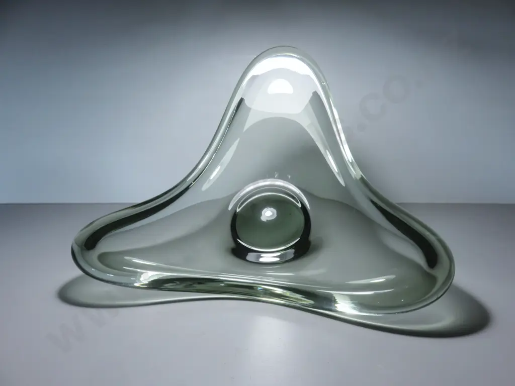 Huge Per Lütken for Holmegaard of Denmark Art glass Tricorn Bowl Image 1++