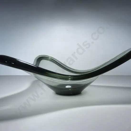 Huge Per Lütken for Holmegaard of Denmark Art glass Tricorn Bowl