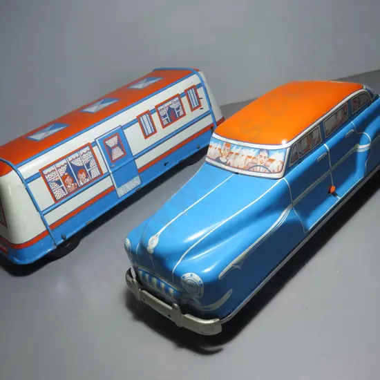 Rare oversized late 40’s /early 50’s American “Wolverine” 4 door Sedan and House Trailer set