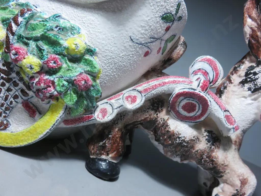 Oversized mid-century Italian Donkey and Cart Sculpture Image 1++