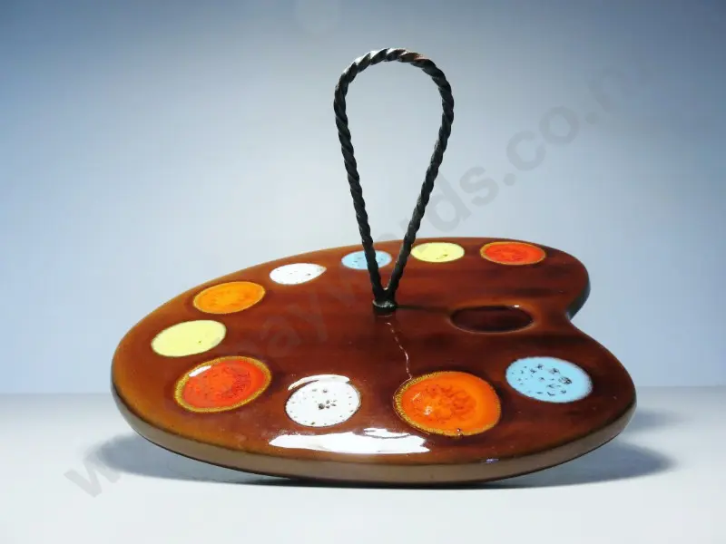 Modernist mid century Picasso era Vallauris artist’s palette cheese / nibble platter Image 1++
