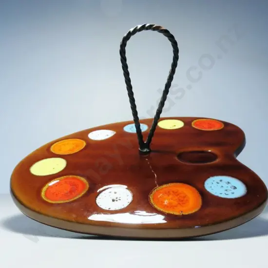 Modernist mid century Picasso era Vallauris artist’s palette cheese / nibble platter