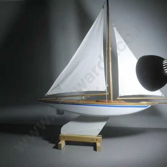 Traditional vintage English pond yacht with weighted keel