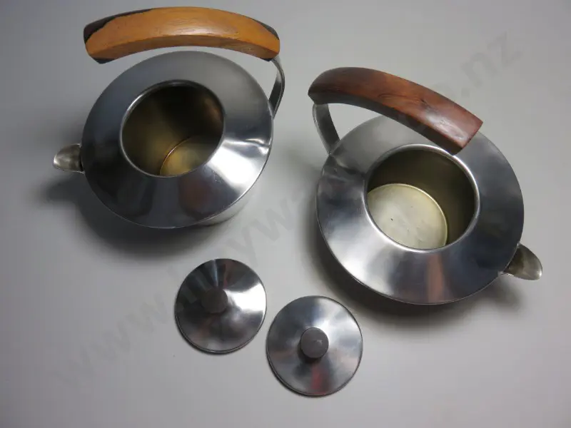Superb mid-century Danish stainless steel with rosewood trim tea / coffee service Image 1++