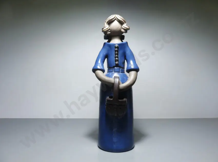 Huge period Scandinavian female folk art pottery figure from the Swedish studio of 
Elbogen, Malmö Image 1++