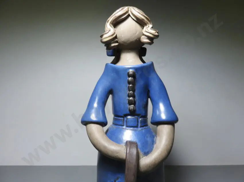 Huge period Scandinavian female folk art pottery figure from the Swedish studio of 
Elbogen, Malmö Image 1++