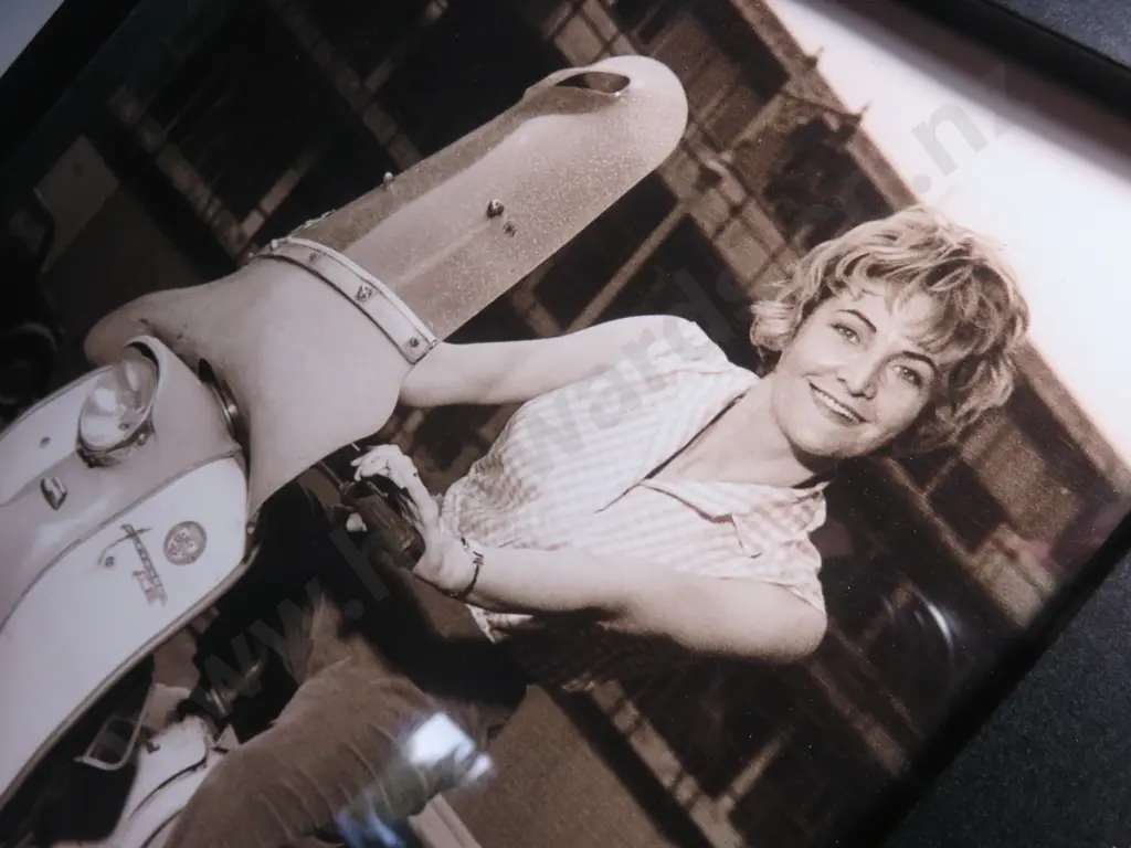 Reproduction Photographic print featuring a 1960’s British Female Scooter Rider Image 1++