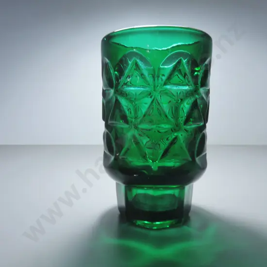 Vintage Bohemian pressed glass vase