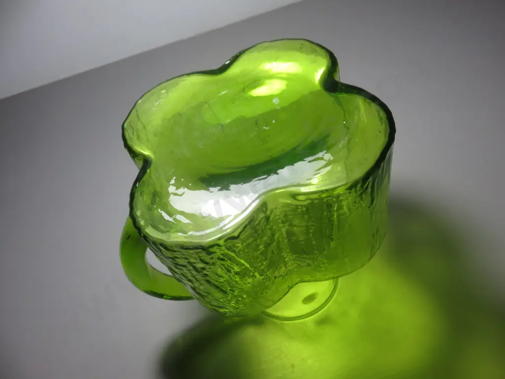 Vintage Lime green art glass pitcher by Royal Leerdam of Holland Image 1++