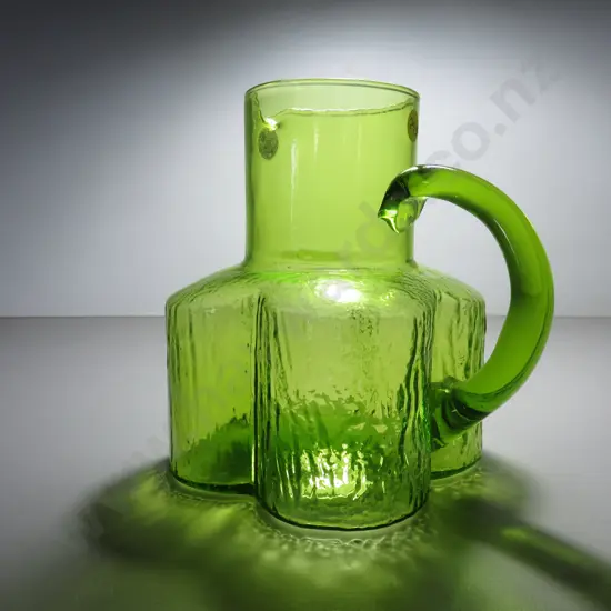 Vintage Lime green art glass pitcher by Royal Leerdam of Holland