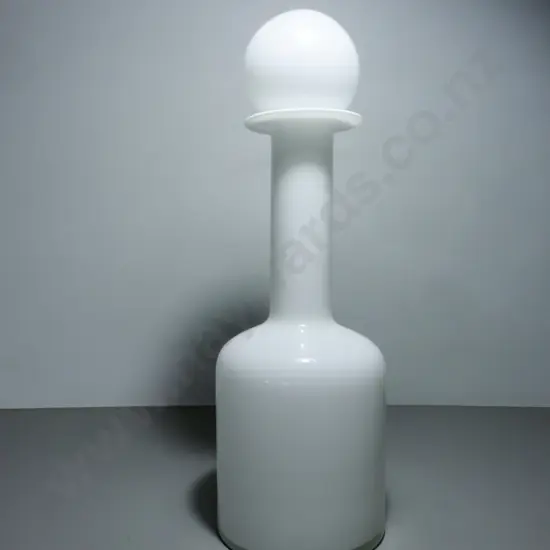Large white Holmegaard of Denmark Gulvase with ball stopper