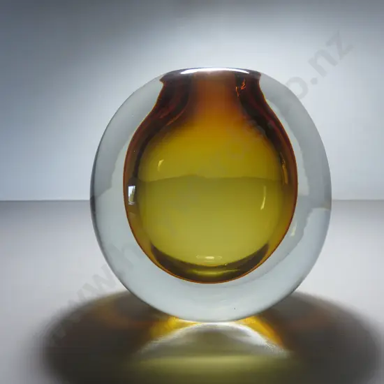 Heavy cased Orb like art glass Vase