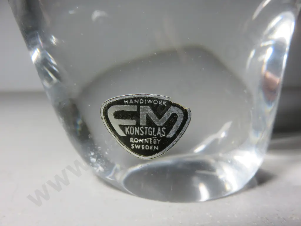 Early modernist FM Konstglas of Sweden art glass sculpture Image 1++