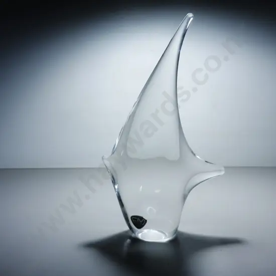 Early modernist FM Konstglas of Sweden art glass sculpture