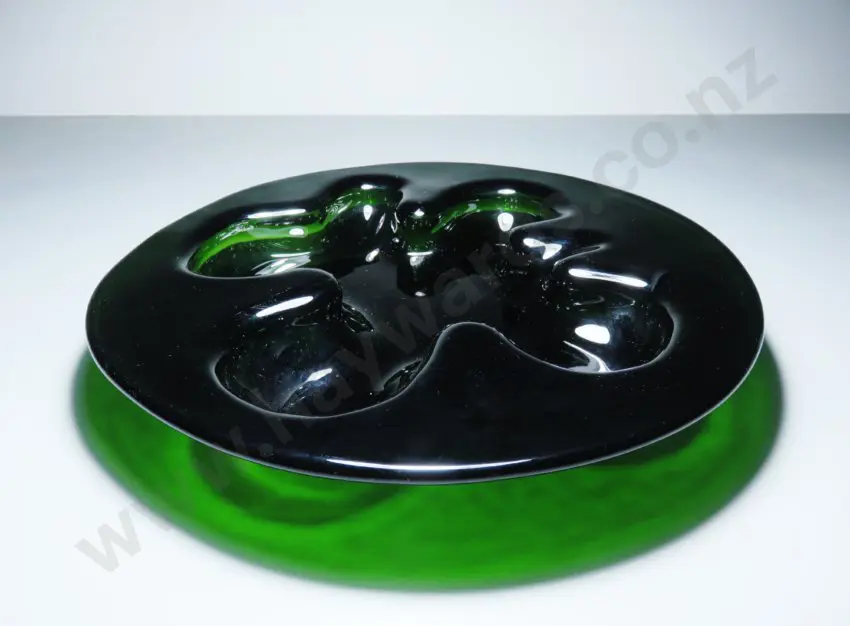Vintage Scandinavian art glass ikebana freeform vessel by Michael bang for Holmegaard of Denmark Image 1++