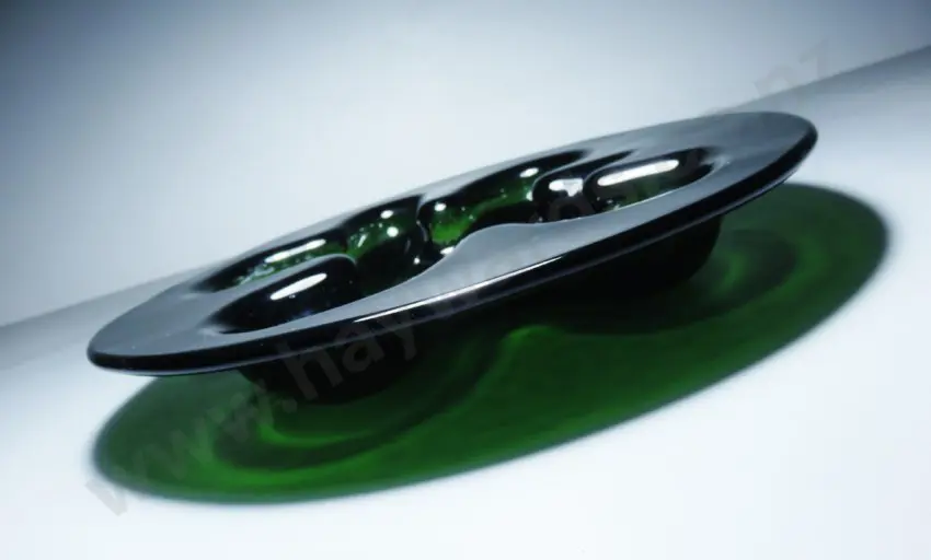Vintage Scandinavian art glass ikebana freeform vessel by Michael bang for Holmegaard of Denmark Image 1++