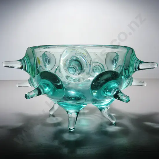 Vintage brutalist art glass vessel